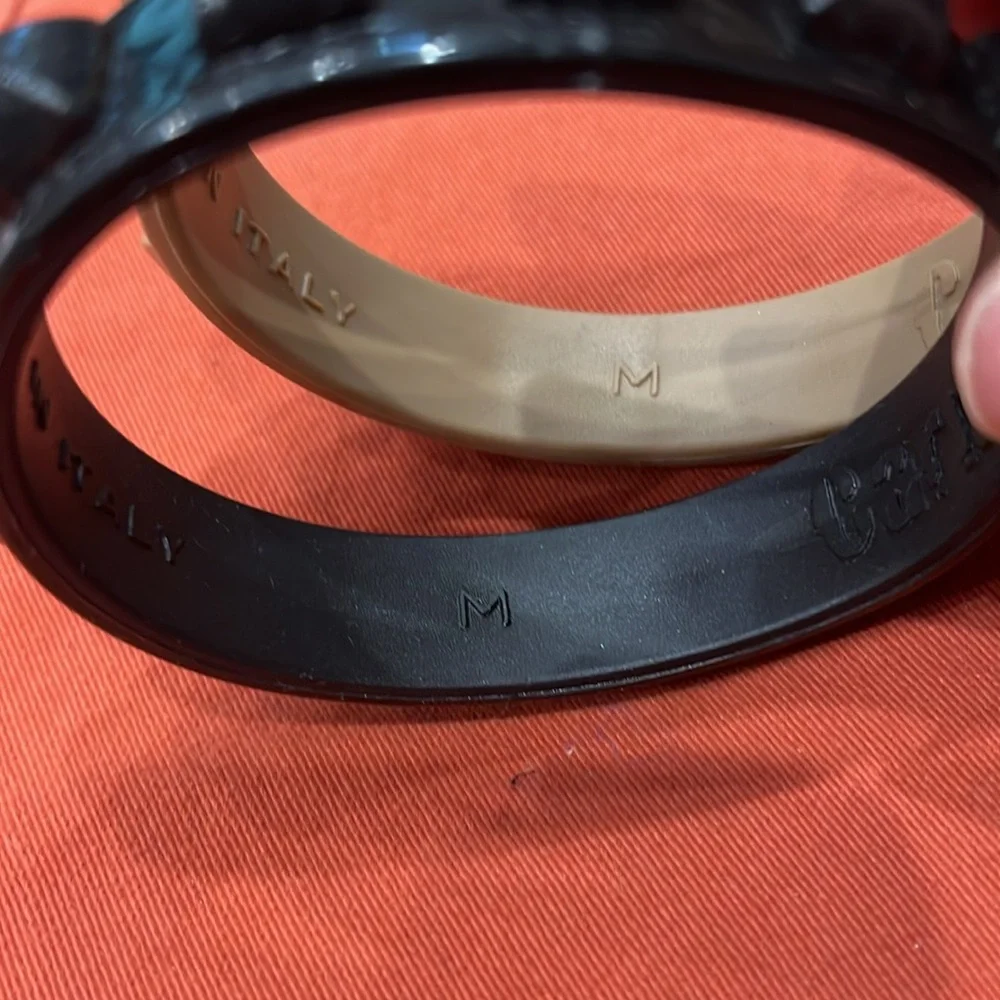 Carmen Sol | Borchia Set of 2 Bracelets Tan and Black Medium Made in Italy - Picture 4 of 4